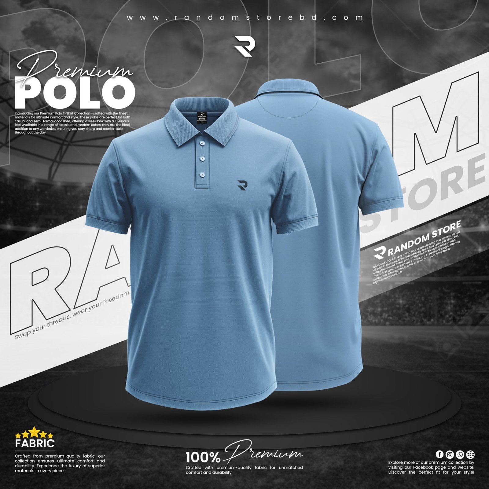 sky-blue-3.jpg SOLID POLO T-SHIRT BLUE COLOR - Image 1